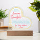 To My Wonderful Awesome Daughter, You Are The Sweetest Melody & The Brightest Ray Of Light - Printed Heart Acrylic Plaque - Gift for Daughter