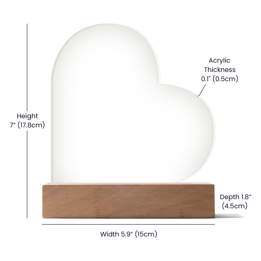 Blessed - Printed Heart Acrylic Plaque - Gift for Her - Gift for Him