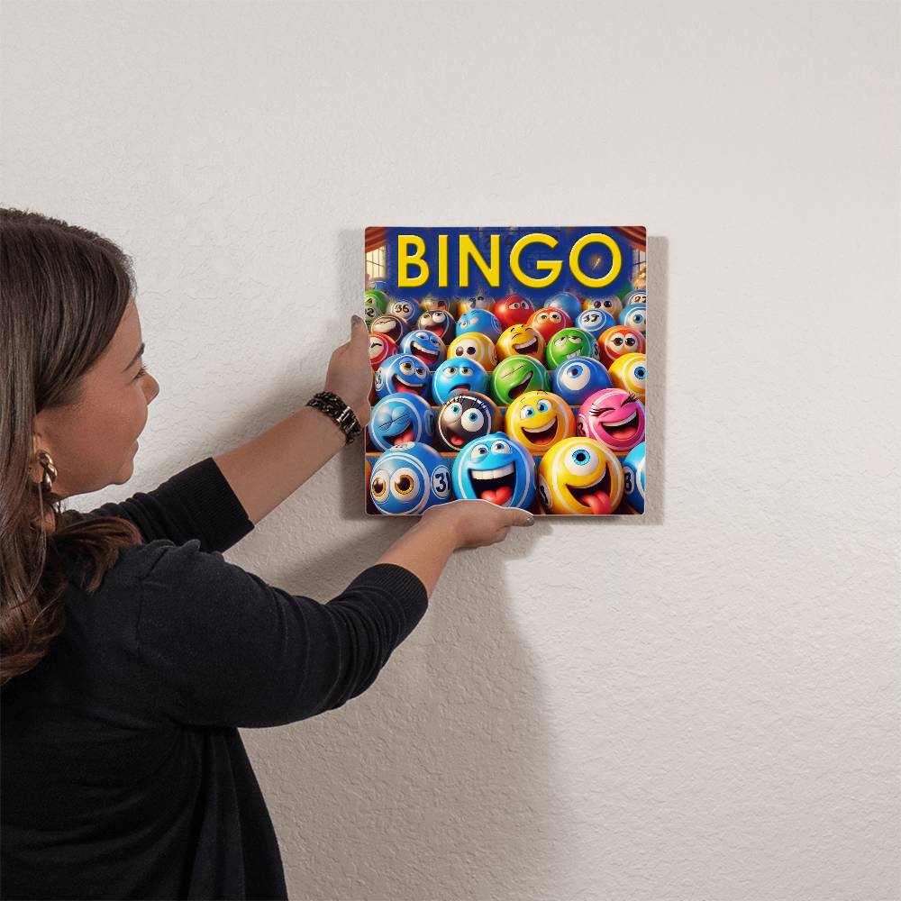 Bingo 1 - High Gloss Metal Art Print (1:1) - Gift for Her - Gift for Him