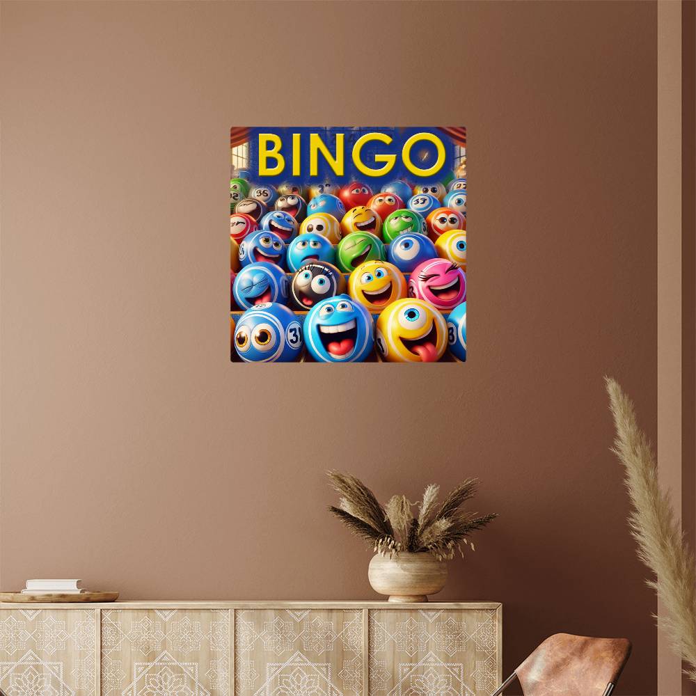 Bingo 1 - High Gloss Metal Art Print (1:1) - Gift for Her - Gift for Him