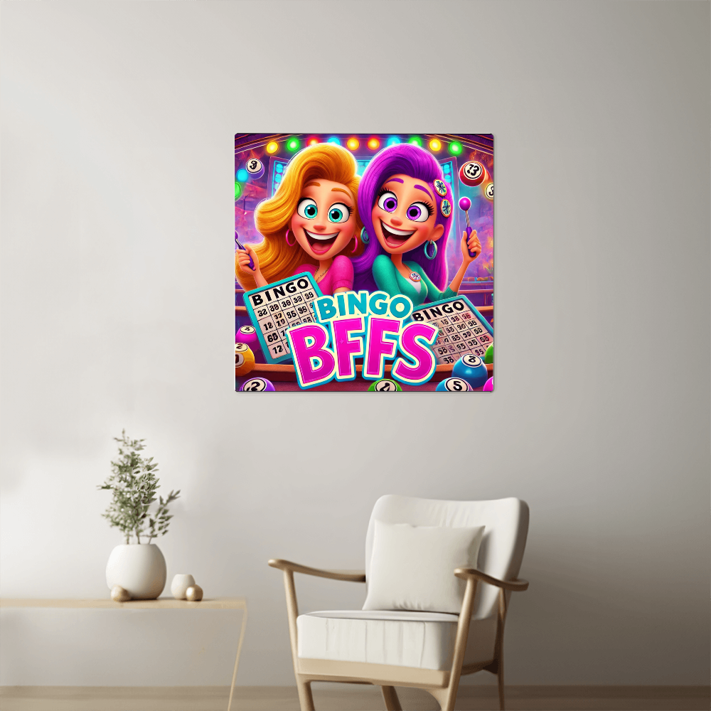 Bingo BFFS 2 - High Gloss Metal Art Print (1:1) - Gift for Her