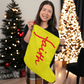 Faith (Red) - Giant Holiday Stocking (Yellow) - Gift for Her - Gift for Him