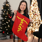 Faith (Yellow) - Giant Holiday Stocking (Red) - Gift for Her - Gift for Him