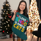 I Love Bingo And Cats - Giant Holiday Stocking - Gift for Her - Gift for Him