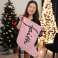Faith (Black) - Giant Holiday Stocking (Pink) - Gift for Her - Gift for Him