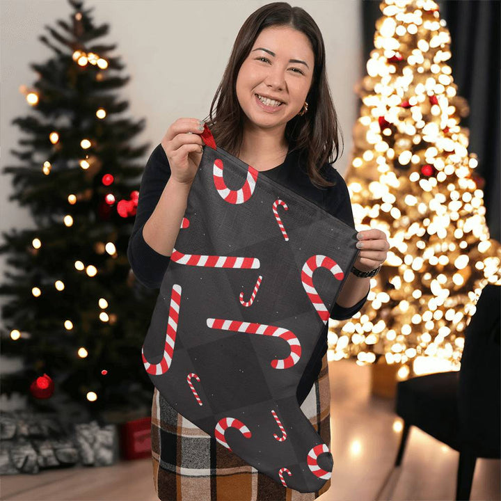 Candy Canes Giant Holiday Stocking – Gift for Her - Gift for Him