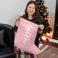 Faith (White) - Giant Holiday Stocking (Pink) - Gift for Her - Gift for Him