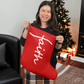 Faith (White) - Giant Holiday Stocking (Red) - Gift for Her - Gift for Him