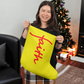 Faith (Red) - Giant Holiday Stocking (Yellow) - Gift for Her - Gift for Him