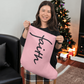 Faith (Black) - Giant Holiday Stocking (Pink) - Gift for Her - Gift for Him