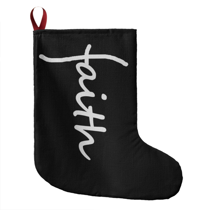 Faith (White) – Giant Holiday Stocking – Gift for Her - Gift for Him