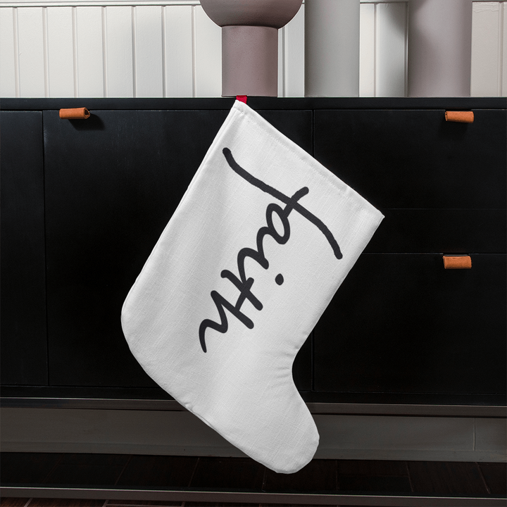 Faith (Black) – Giant Holiday Stocking – Gift for Her - Gift for Him