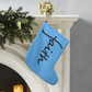 Faith (Black) - Giant Holiday Stocking (Blue) - Gift for Her - Gift for Him