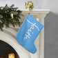 Faith (White) - Giant Holiday Stocking (Blue) - Gift for Her - Gift for Him