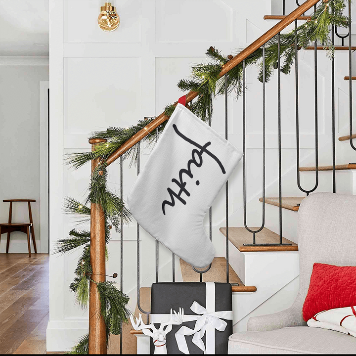 Faith (Black) – Giant Holiday Stocking – Gift for Her - Gift for Him