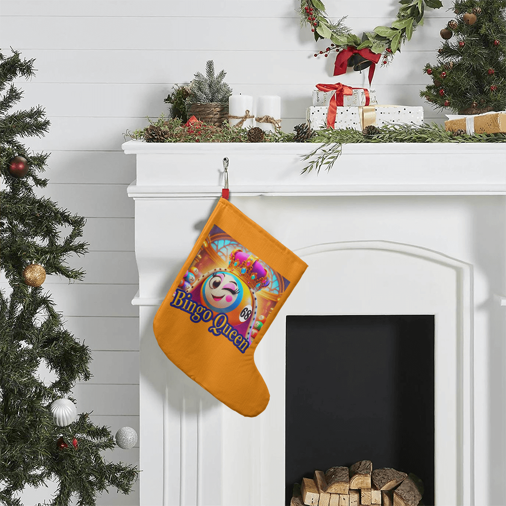 Bingo Queen - Giant Holiday Stocking - Gift for Her