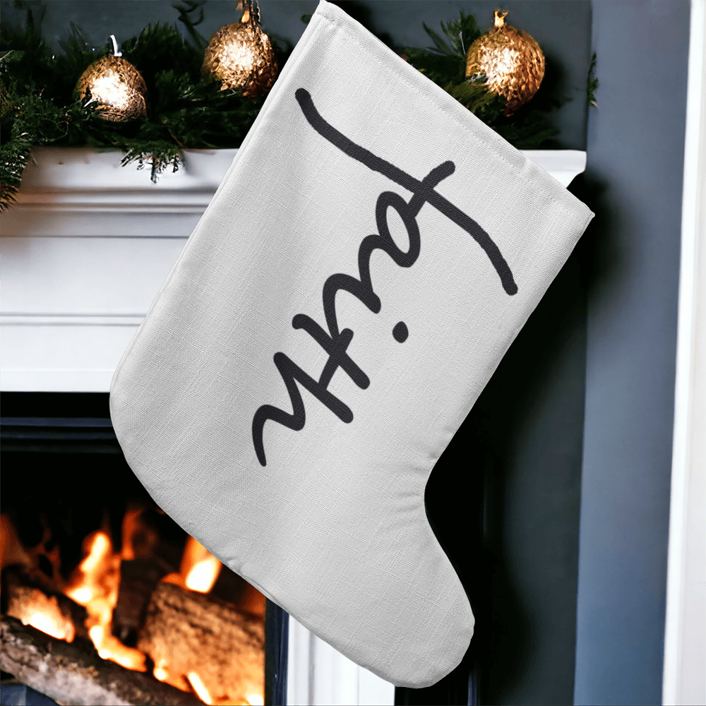 Faith (Black) – Giant Holiday Stocking – Gift for Her - Gift for Him