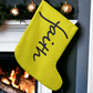 Faith (Black) - Giant Holiday Stocking (Yellow) - Gift for Her - Gift for Him