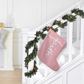 Faith (White) - Giant Holiday Stocking (Pink) - Gift for Her - Gift for Him