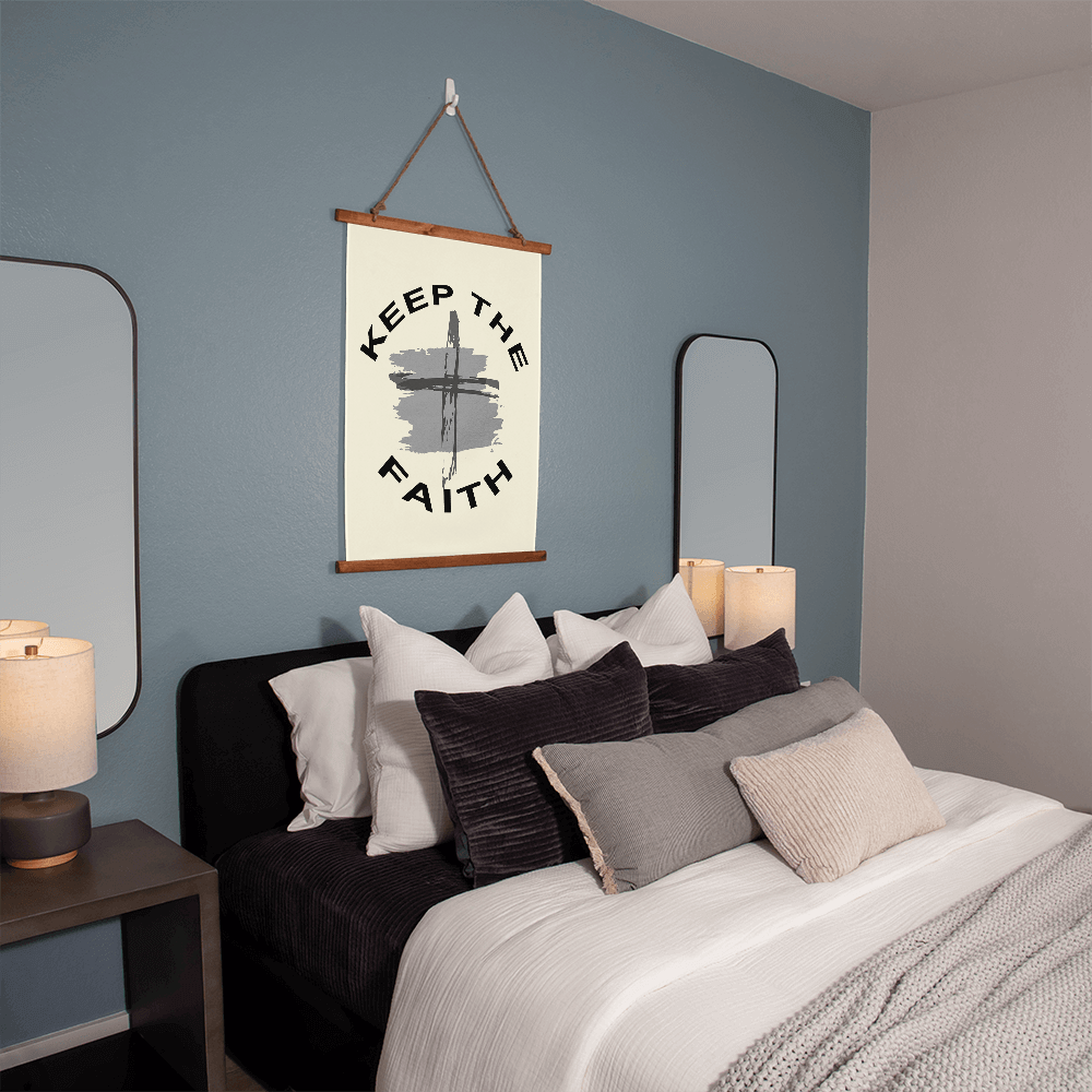 Keep The Faith - Wood Framed Wall Tapestry (Portrait) - Gift for Her - Gift for Him