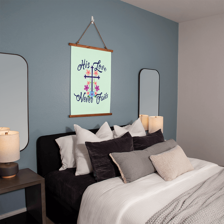 His Love Never Fails Wall Tapestry – Gift for Her