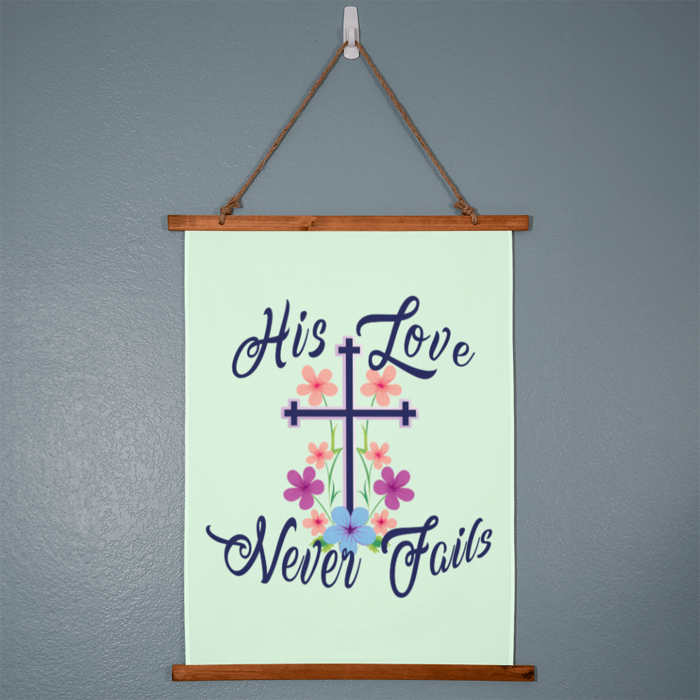 His Love Never Fails Wall Tapestry – Gift for Her