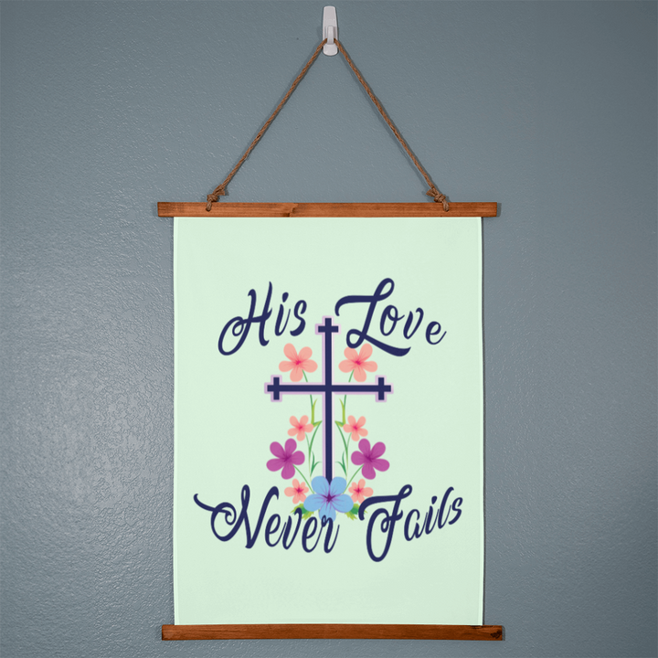 His Love Never Fails Wall Tapestry – Gift for Her