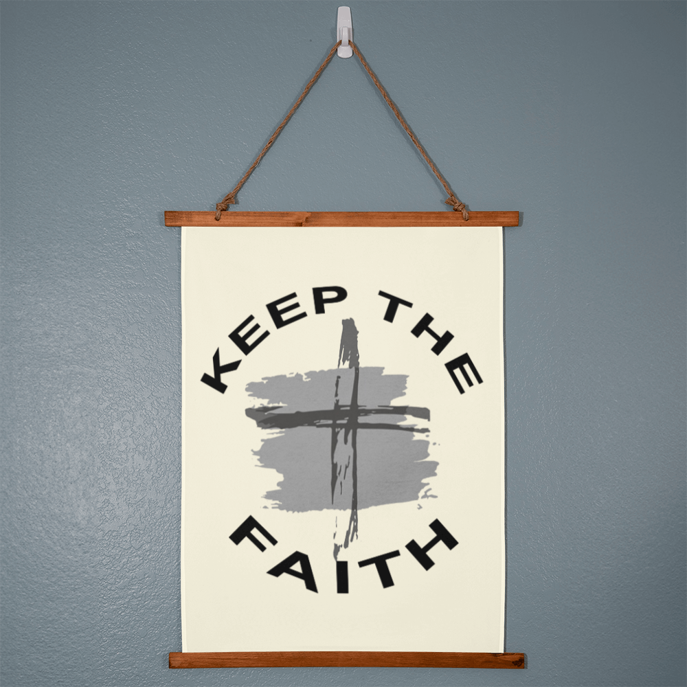 Keep The Faith - Wood Framed Wall Tapestry (Portrait) - Gift for Her - Gift for Him