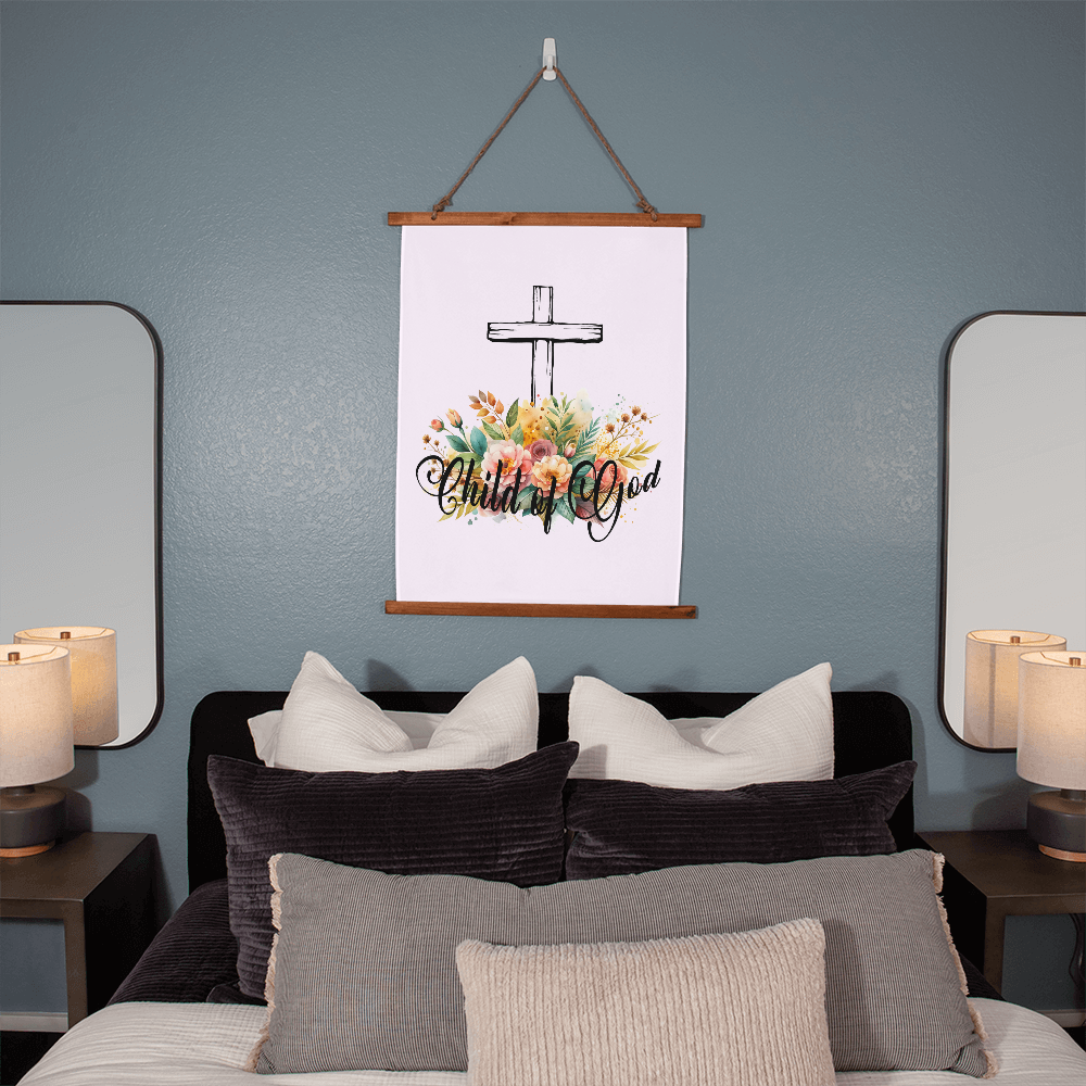 Child Of God - Wood Framed Wall Tapestry (Portrait) - Gift for Her