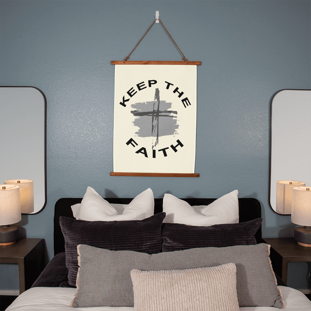 Keep The Faith - Wood Framed Wall Tapestry (Portrait) - Gift for Her - Gift for Him