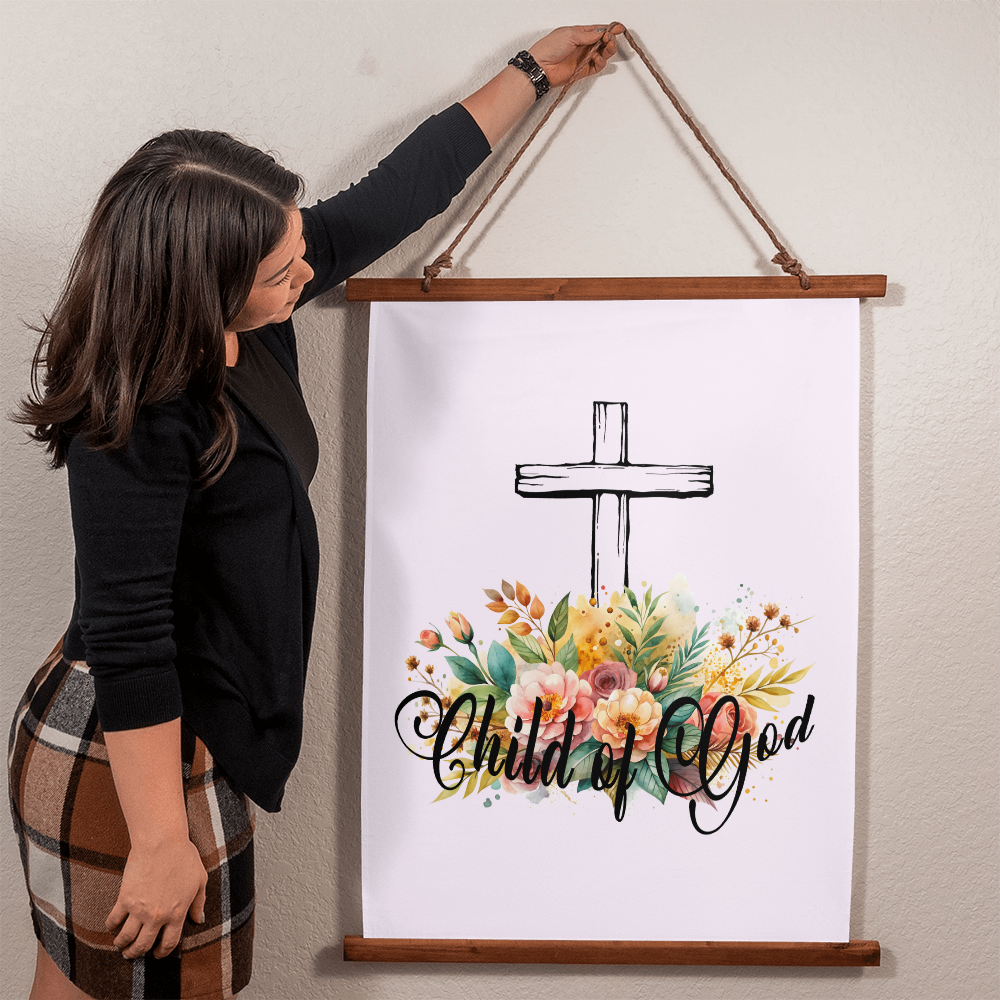 Child Of God - Wood Framed Wall Tapestry (Portrait) - Gift for Her