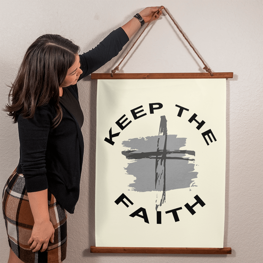 Keep The Faith - Wood Framed Wall Tapestry (Portrait) - Gift for Her - Gift for Him