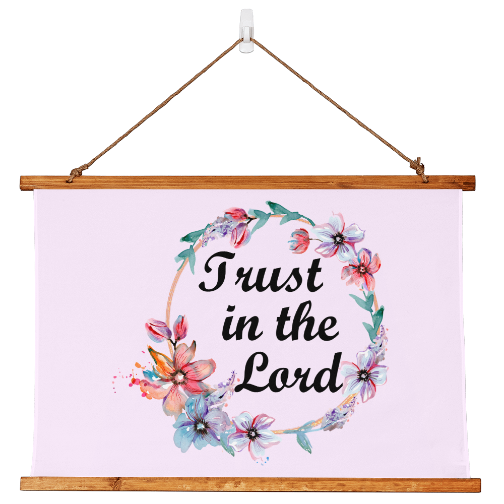Trust In The Lord - Wood Framed Wall Tapestry (Landscape) - Gift for Her