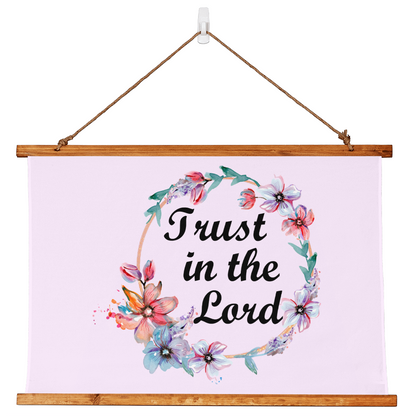 Trust In The Lord - Wood Framed Wall Tapestry (Landscape) - Gift for Her