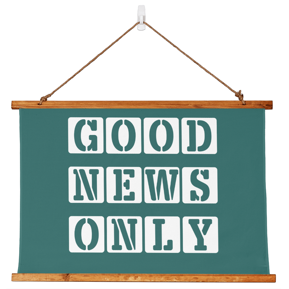 Good News Only - Wood Framed Wall Tapestry (Landscape) - Gift for Her - Gift for Him