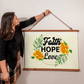 Faith Hope Love - Wood Framed Wall Tapestry (Landscape) - Gift for Her
