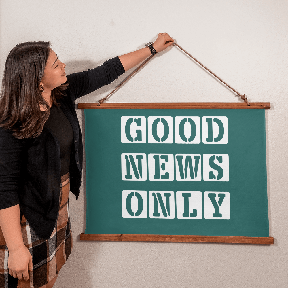 Good News Only - Wood Framed Wall Tapestry (Landscape) - Gift for Her - Gift for Him