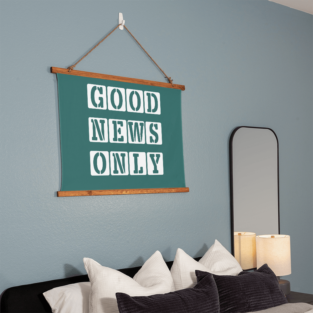 Good News Only - Wood Framed Wall Tapestry (Landscape) - Gift for Her - Gift for Him