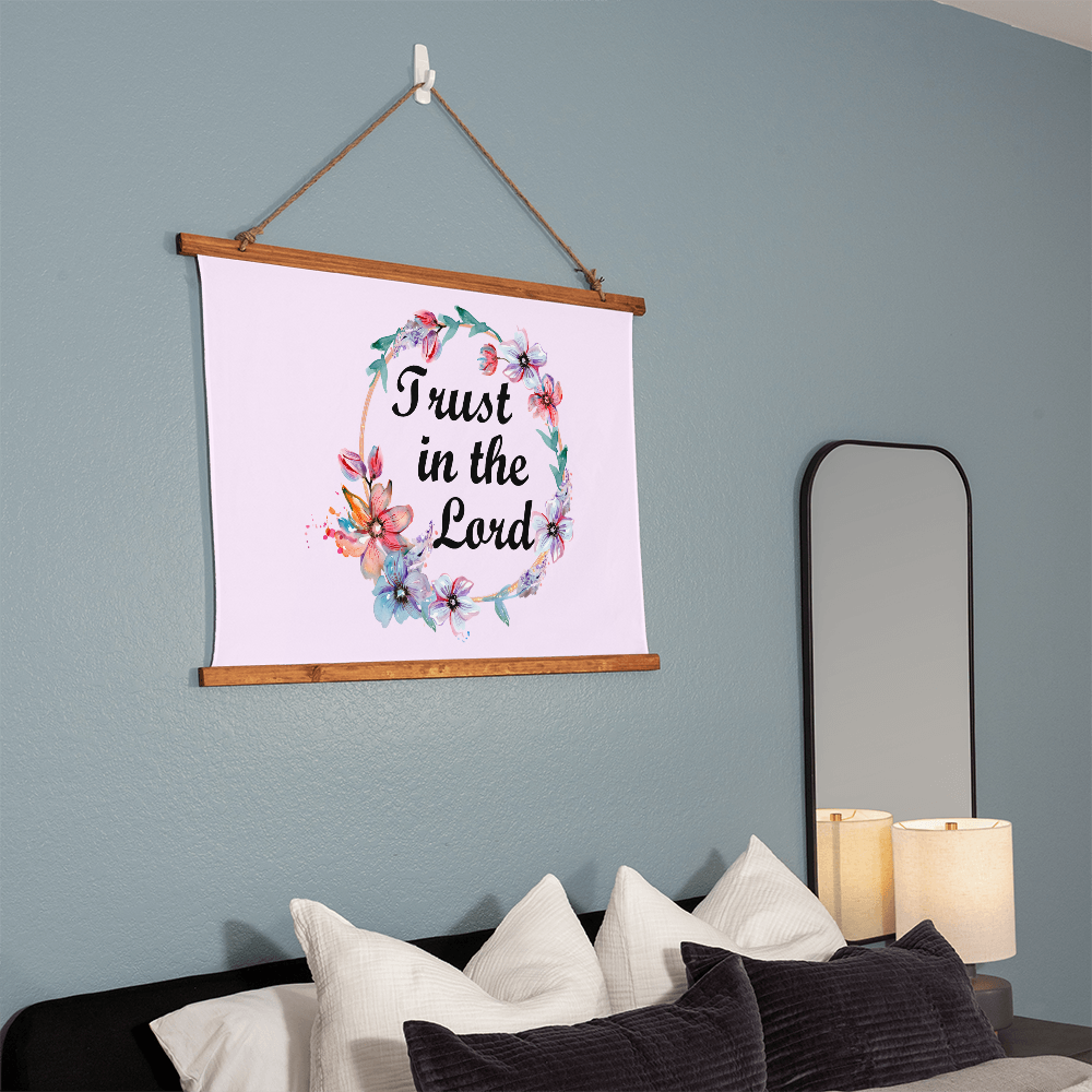 Trust In The Lord - Wood Framed Wall Tapestry (Landscape) - Gift for Her