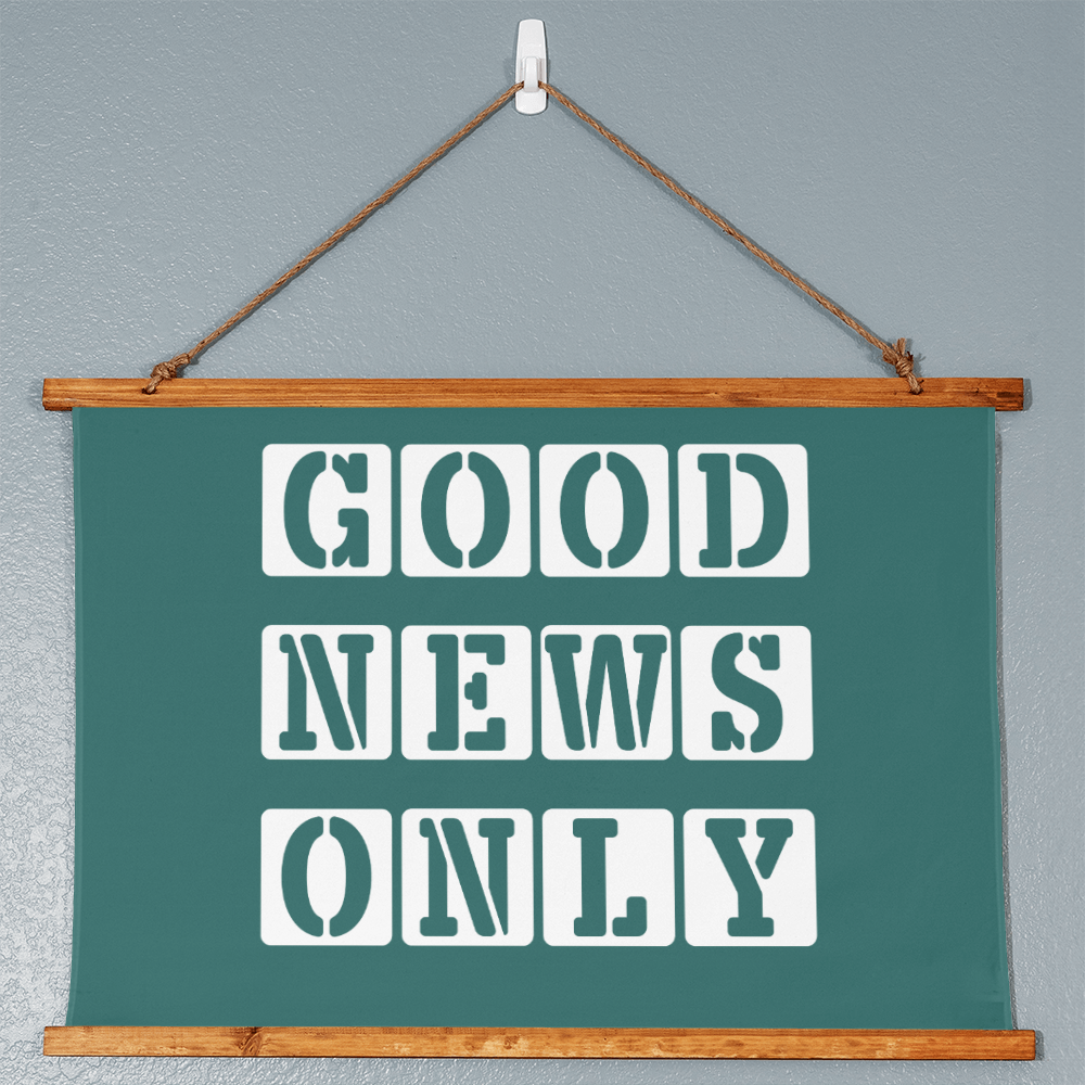 Good News Only - Wood Framed Wall Tapestry (Landscape) - Gift for Her - Gift for Him