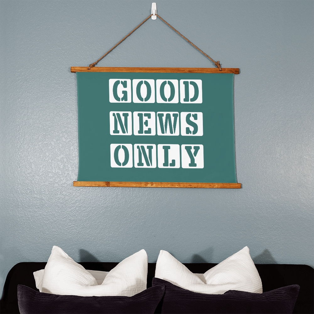Good News Only - Wood Framed Wall Tapestry (Landscape) - Gift for Her - Gift for Him