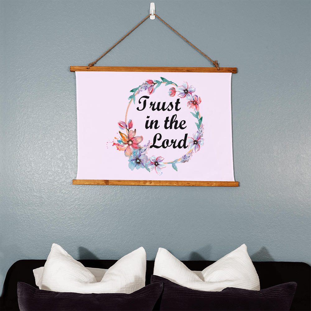 Trust In The Lord - Wood Framed Wall Tapestry (Landscape) - Gift for Her