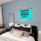 Faith Moves Mountains (Black) - Wood Framed Wall Tapestry (Landscape) - Gift for Her - Gift for Him