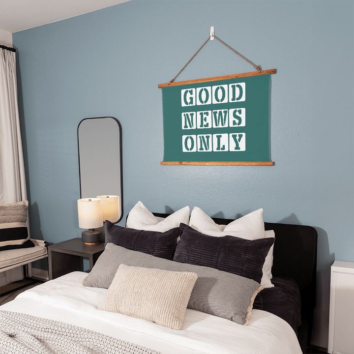 Good News Only - Wood Framed Wall Tapestry (Landscape) - Gift for Her - Gift for Him