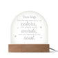 Dear Wife, You Are The Canvas To My Colors - Engraved Acrylic Dome Plaque - Gift for Wife