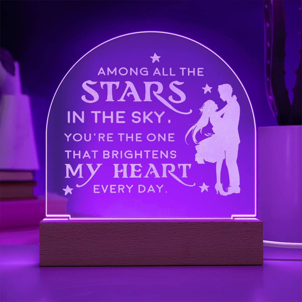 Among All The Stars In The Sky Engraved Acrylic Dome Plaque – Gift for Wife