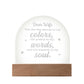 Dear Wife, You Are The Canvas To My Colors - Engraved Acrylic Dome Plaque - Gift for Wife