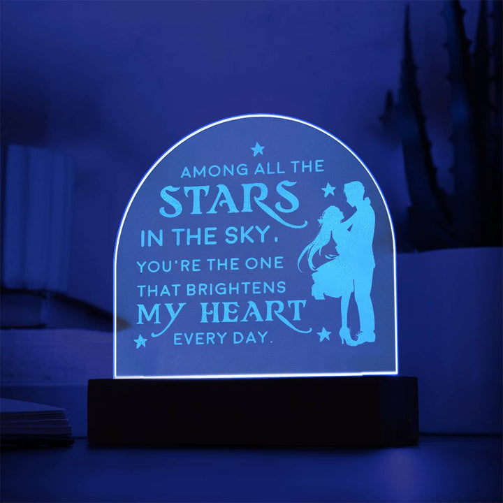 Among All The Stars In The Sky Engraved Acrylic Dome Plaque – Gift for Wife