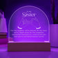To My Sister, For The Laughter We've Shared - Engraved Acrylic Dome Plaque - Gift for Sister