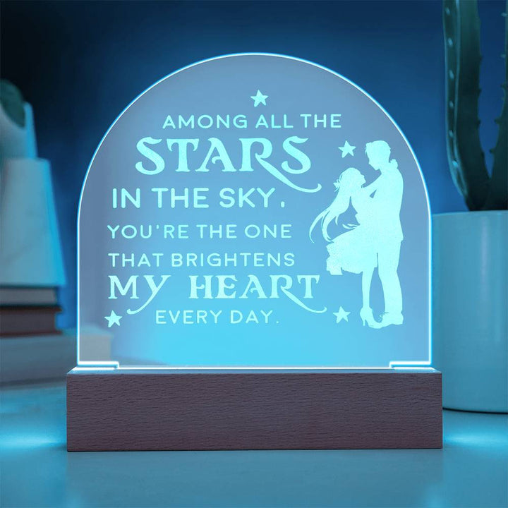 Among All The Stars In The Sky Engraved Acrylic Dome Plaque – Gift for Wife